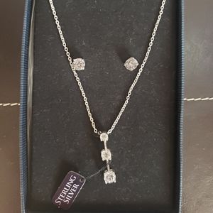 Sterling Silver CZ Jewelry Set